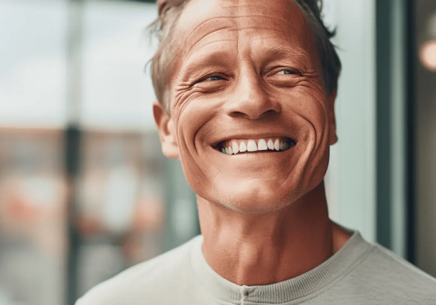 smiling older handsome man